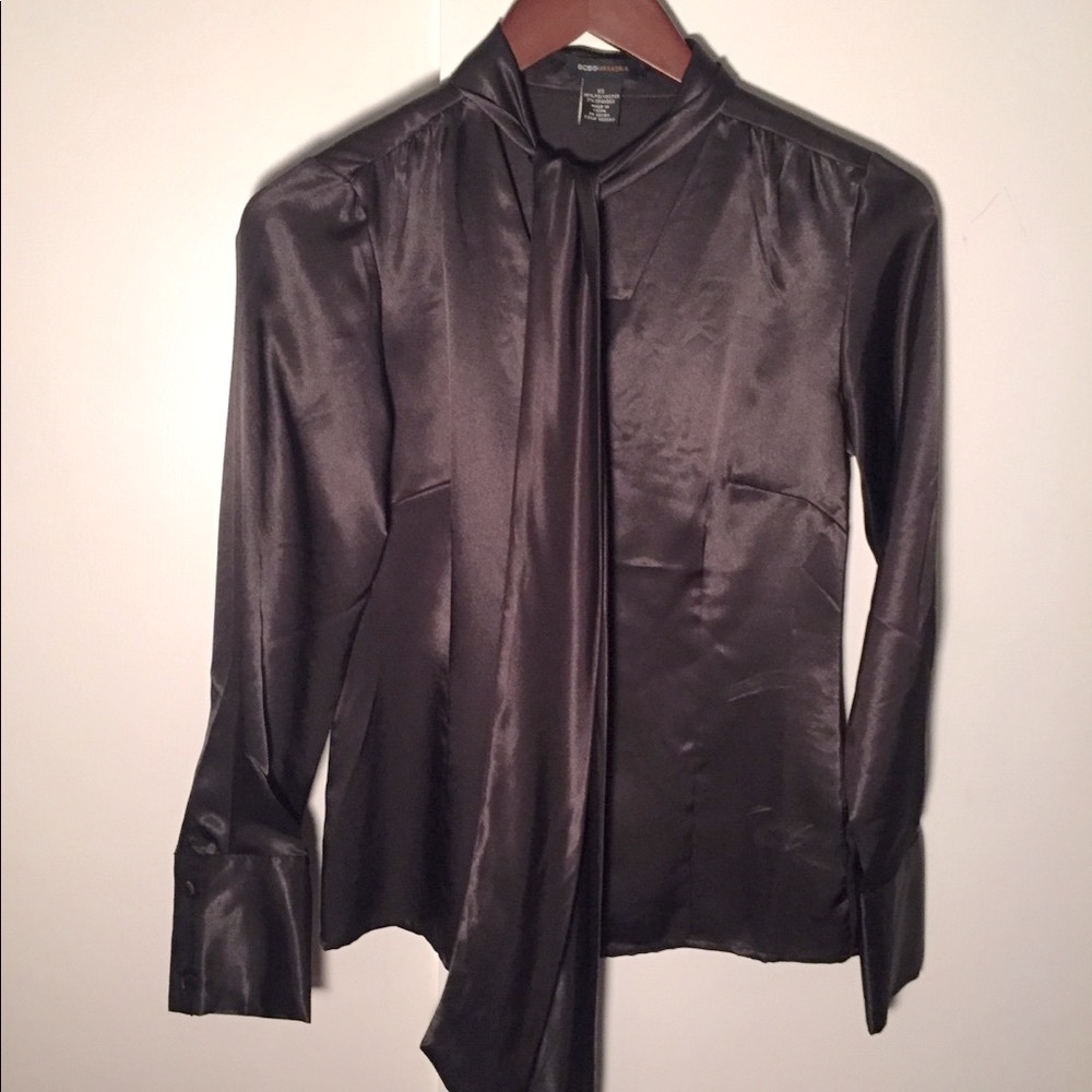 Stunning BCBGMaxAzria Black blouse with ties
